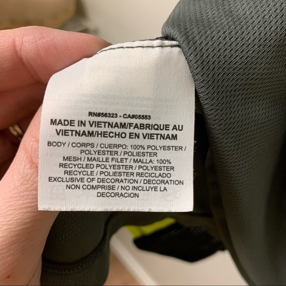 Nike Dri Fit Loose Racerback Workout Tank Top Size Small Gray Neon Green Colors - Picture 4 of 4